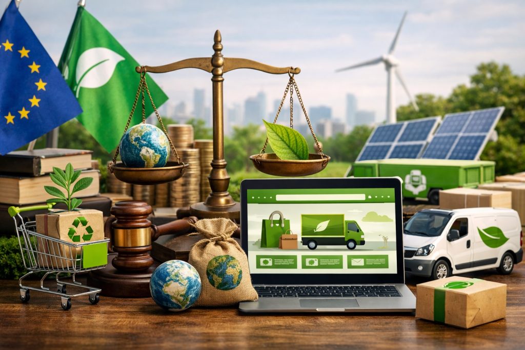 När lagstiftning möter logistik, politikens roll i att göra e-handeln grönare